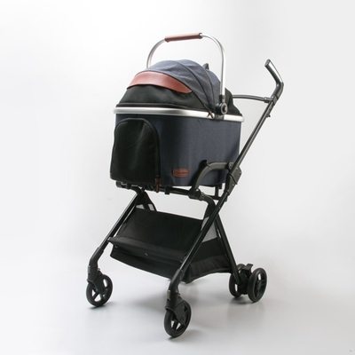 2 in1 Pet Portable Dog Stoller Luxury Portable Travel Pet Bag Basket Carrier Dog Crate Cart Detachable Foldable Cart 4 Double Wheels